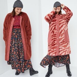 Anthropologie / Margot Reversible Sherpa Coat in Terracotta